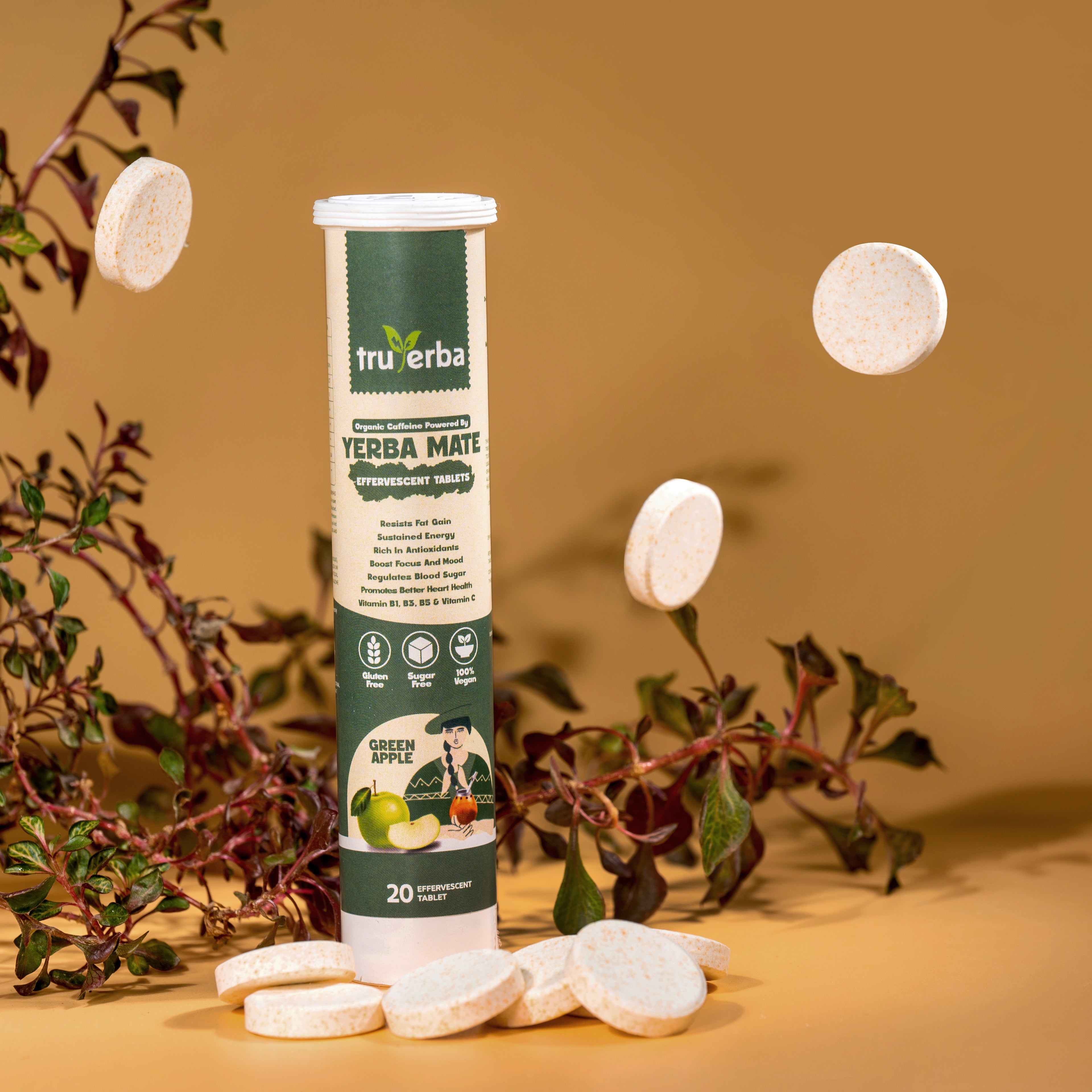 Yerba Mate Effervescent Tablets Green Apple
